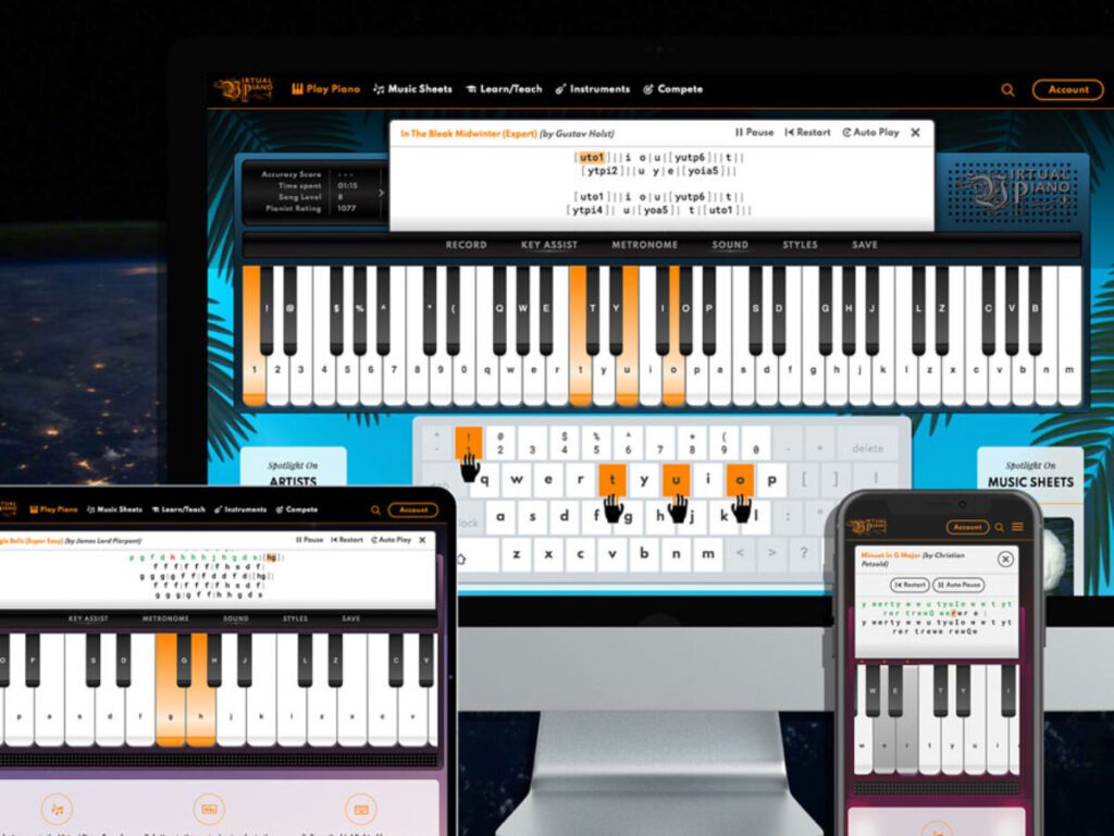 Screenshot of a piano app with note labeling features