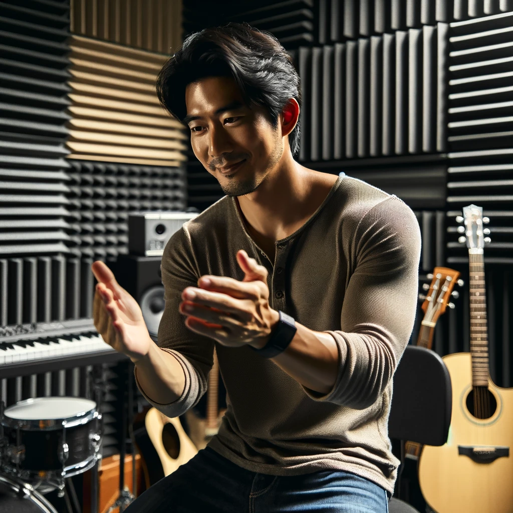 Image of a musician clapping a syncopated rhythm